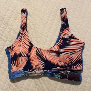 Maaji 4 Way Style Blue and Orange Bikini Top